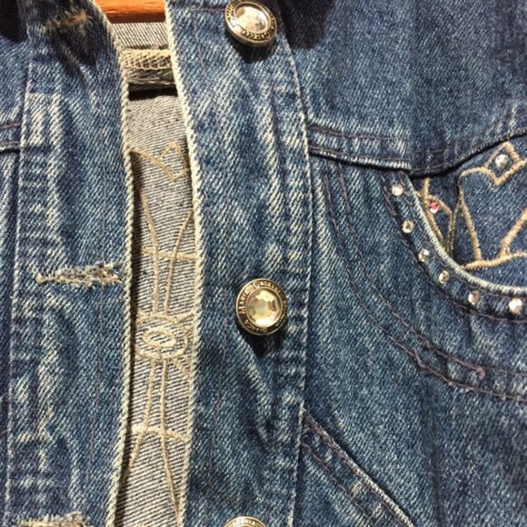 VINTAGE BIANCA MARIA CASELLI CROPPED DENIM JACKETS SIZE S - Picture 9 of 10